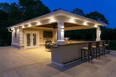 Pools And Patios, Ideas Terraza, Doylestown Pa, Pool Cabanas, Pool House Designs, Pool Cabana, Outdoor Remodel, Custom Pool, Backyard Pavilion