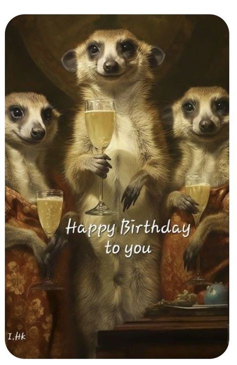 Happy Birthday Animals Funny, Happy Birthday Wishes Funny, Meerkat Birthday, Funny Birthday Wishes, Funny Happy Birthday Images, Happy Birthday Illustration, Funny Happy Birthday Wishes, Happy Birthday Art, Birthday Wishes For Friend