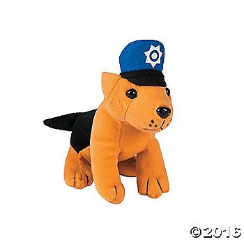 Policeman Birthday Party, Police Theme Party, Office Themed Party, Stuffed Dogs, Dog Party Favors, Police Birthday Party, Police Canine, Kids Police, Police Party