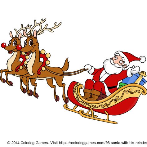 Santa Claus With Reindeer Drawing, Santa Claus With Reindeer, Reindeer Drawing, Santa Claus Drawing, Granny Christmas, Coloring Games For Kids, Santa Claus And Reindeer, Santa With Reindeer, Infant Art