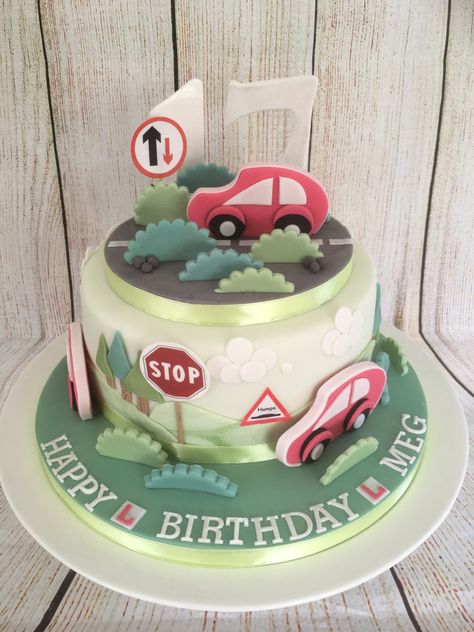 Learner Driver Cake Learner Driver Cake, Cake For Truck Driver, 16 Birthday Driving Theme, Driving Cake Ideas, Car Guy Cake Ideas, Boys 16th Birthday Cake, Boy 16th Birthday, 17 Birthday Cake, 16 Birthday Cake