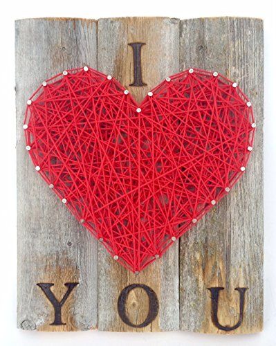 I love you heart sign  A unique gift for Valentines Day Weddings 5 year Anniversaries Birthdays and just because *** Read more  at the image link.Note:It is affiliate link to Amazon. String Art Heart, Wood Anniversary, String Art Diy, Art Heart, Gift Suggestions, Day Weddings, Presents For Her, Valentines Day Weddings, Heart Sign