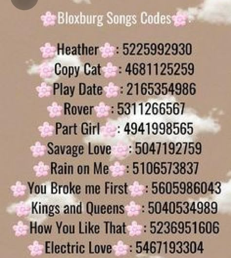 Bloxburg Music Disc Decal Codes, Clip It Roblox Song Codes, Bloxburg Music Codes 2024, Song Codes For Bloxburg, Roblox Radio Codes, Bloxburg Song Codes, Bloxburg Music Codes, Music Id, Id Music