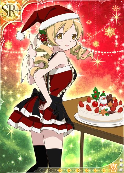 Christmas Madoka Magica, Madoka Christmas Pfp, Pmmm Icons, Madoka Magica Christmas, Mami Pfp, Madoka Mami, Madoka Magica Cards, Madoka Magica Mami, Magica Madoka