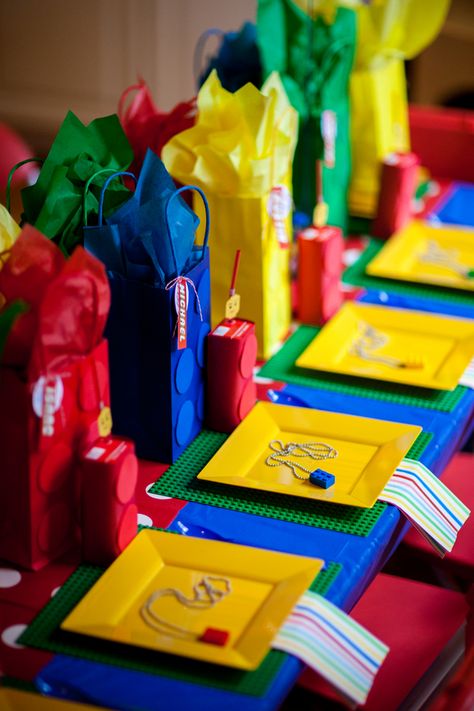 Lego Movie Birthday, Gift Games, Lego Themed Party, Lego Theme, Lego Land, Ninjago Birthday, Ninjago Party, Table Favors, Childhood Dreams