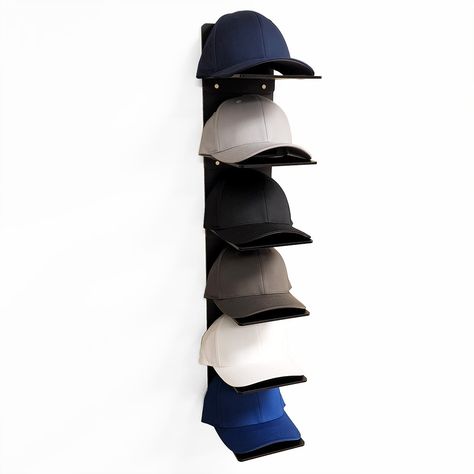 From OnDisplay comes a beautifully designed acrylic wall-mounted hat display. Baseball Hat Display, Baseball Cap Rack, Acrylic Shelves, Cap Rack, Cap Organizer, Cap Display, Hanging Hats, Acrylic Shelf, Hat Organization