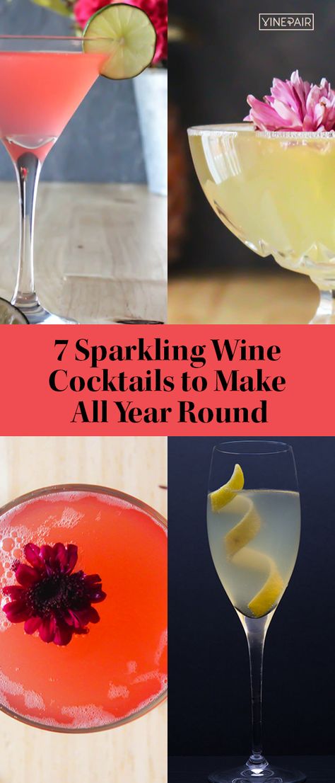 Riesling Wine Cocktails, Wine Mixed Drinks Recipes, Wine Based Cocktails, Light Cocktail Recipes, Sparkling Wine Cocktail Recipes, Sparkling Wine Drinks, White Wine Cocktail, Red Wine Cocktails, Wine Mixed Drinks