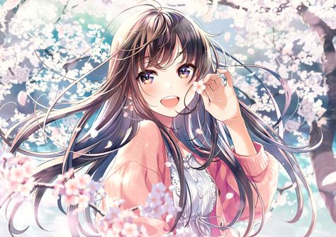 Anime Flower, Shojo Anime, Fete Anime, Anime Angel, Chica Anime Manga, 애니메이션 캐릭터, Manga Illustration, Anime Kawaii, Anime Artwork