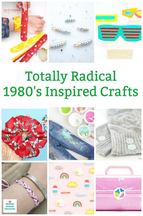 A blast from the past! Cool collection of 80's inspired craft projects...safety pins, scrunchies, splatter paint and more! Fun crafts for teens and tweens.  #1980scraftsforkids #1980scraftideas #1980sfashiondiy #craftsforteens #craftsfortweens #coolcraftsfortweens 80s Crafts Ideas, 2000s Crafts, 80s Crafts, Fun Crafts For Teens, Safety Pin Crafts, 2023 Ideas, Retro Crafts, Summer Camp Crafts, Popular Crafts