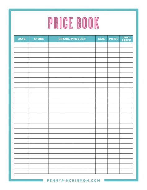 Grocery Price Book Printable, Grocery Price Book, Business Planner Organization, Budget Board, Business Binders, Sales Report, Selling Crafts, Business Printables, Startup Business Plan