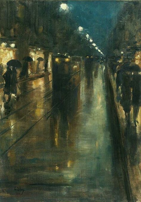 1920s Paintings, Lesser Ury, Night Street, My Funny Valentine, Arte Obscura, Lukisan Cat Air, Arte Inspo, Ethereal Art, Classical Art