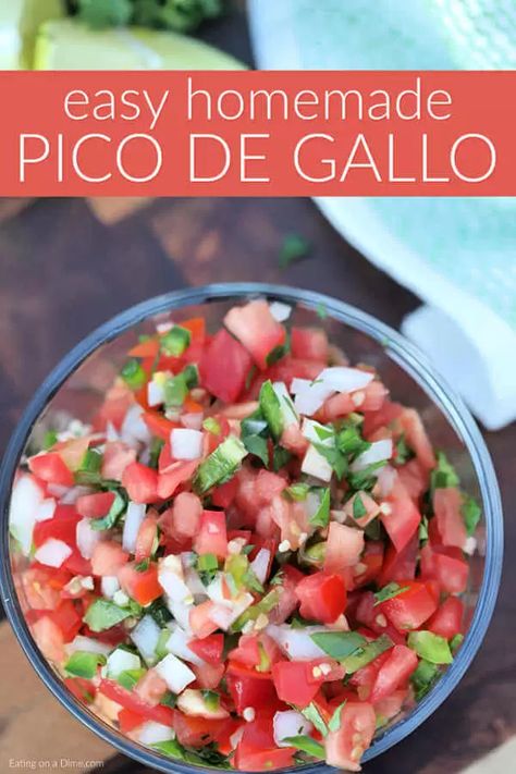 Best Pico De Gallo Recipes, Pico Recipe, Crockpot Chicken Tacos Recipes, The Pinning Mama, Best Crockpot Chicken, Best Salsa Recipe, Homemade Pico, Vegan Enchiladas, Homemade Salsa Recipe