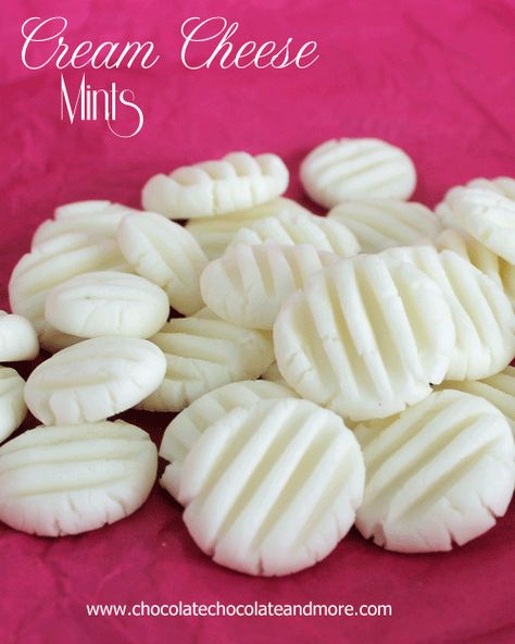 Cream Cheese Mints also known as Wedding Mints-easy to make, perfect to serve for any event. Cream Cheese Mints Recipe, Cream Cheese Mints, Mint Recipes, Classic Cheesecake, Chocolate Chocolate, Homemade Candies, Yummy Sweets, How Sweet Eats, Mint Chocolate