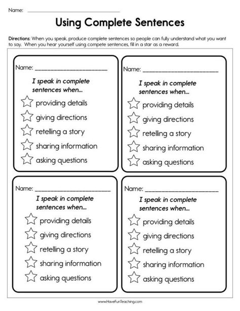 Subject and Predicate - Have Fun Teaching Teaching Complete Sentences, Worksheets 3rd Grade, Sentence Types, Types Of Sentences Worksheet, Sentences Worksheet, Kinds Of Sentences, Grammar Sentences, Sentence Fragments, Writing Complete Sentences