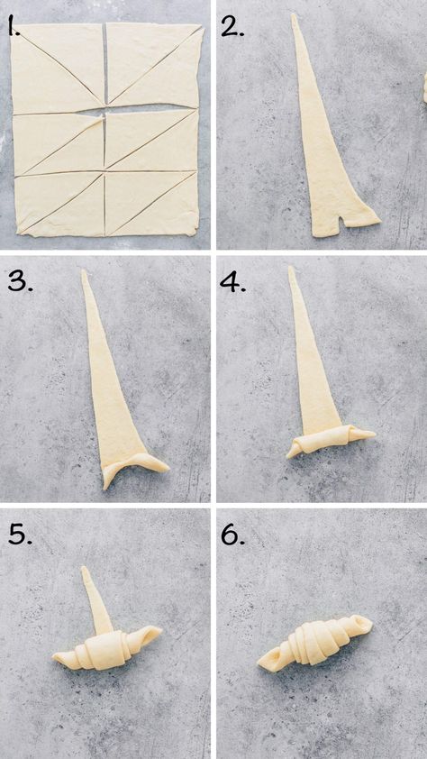 How To Make Croissants With Puff Pastry, Shoe Pastry How To Make, How To Make Crissonts, How To Make A Croissant, How To Make Croissant, How To Make Croissants Homemade, Croissant Shaping, How To Make Crossiants, How To Make Croissants