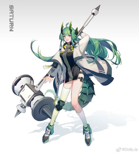 Giant Hammer Character Design, Anime Hammer, Hammer Drawing, Samurai Artwork, Cyberpunk Anime, Roleplay Characters, Game Character Design, Female Character Design, Magical Girl