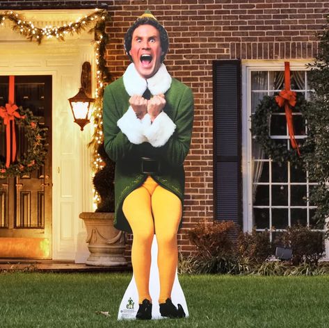 Best Outdoor Christmas Decorations, Cardboard Standup, Christmas Patio, Christmas Cutouts, Anna Disney, Elf Movie, Christmas Yard Decorations, Buddy The Elf, Cardboard Cutout