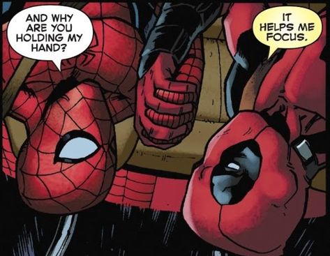 Spideypool Comic, Spider Man Quotes, Spiderman Funny, All Spiderman, Deadpool X Spiderman, Deadpool Comic, Deadpool And Spiderman, Spiderman Comic, Comic Panels