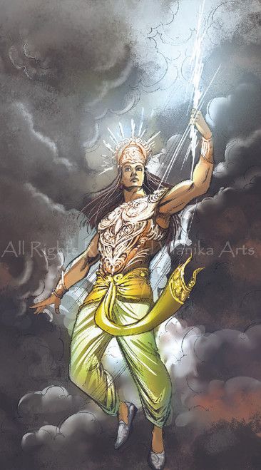 Lord Indra Iam Kalki Page 5 Vimanika Comics (PRT_6900_15558) - Canvas Art Print - 24in X 43in Vimanika Comics, Lord Indra, Ancient Indian History, Kali Ma, The Curse, Indian History, God Illustrations, Canvas Art Print, Worship