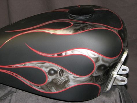 Airbrushed Tanks, Paint Bike, Bike Tank, Custom Paint Motorcycle, Paint Repair, Motorcycle Tank, Motorcycle Painting, Tank Design, Bike Art