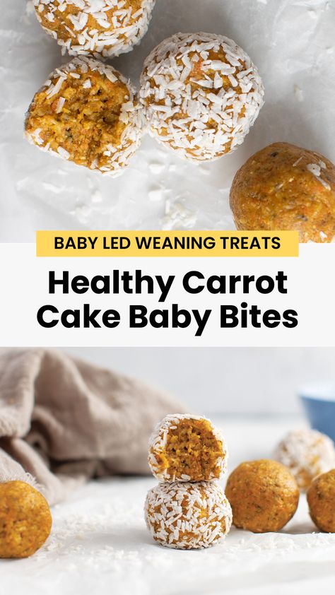 Looking for healthy snack ideas? We've got you covered with this delicious sugar-free carrot cake bites recipe! Perfect for pregnant mamas and vegan snackers alike. This sweet and nutritious treat is sure to satisfy your cravings without all the added sugar. Plus, it's easy to whip up in no time! #healthysnackideas #healthysnackswhenpregnant #healthysnacksvegan #sugarfreecarrotcakebites Carrot Cake Baby Food Recipe, Baby Snack Ideas, Infant Meals, Cake Bites Recipe, Carrot Cake Bites, Sugar Free Carrot Cake, Healthy Carrot Cake, Baby Muffins, Healthy Snack Ideas