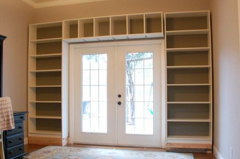 DIY Bookcase Built Ins Billy Bookcases, Rustic Homes, Bookcase Diy, Ikea Bookshelves, Ikea Billy Bookcase, Ikea Shelves, Ikea Billy, Billy Bookcase, Master Bed