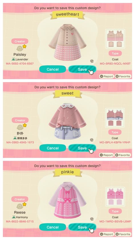 Qr Code Animal Crossing, Animal Crossing Hair, Sanrio Outfits, Cottagecore Animal Crossing, Sanrio Clothes, Halloween Makeup Clown, Ac Ideas, Pink Island, Animal Crossing 3ds