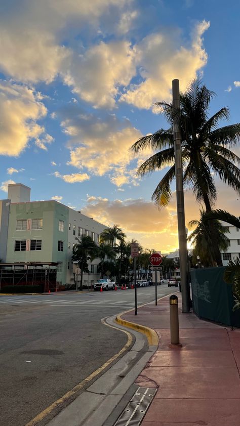 #miami #florida #southbeach #sunset #palmtrees Miami Asthetic Picture, Ainsley Core, Miami Iphone Wallpaper, Miami Sunset Aesthetic, Miami Beach Pictures, Miami Holiday, Miami Scenery, Los Angeles California Photography, Miami Wallpaper