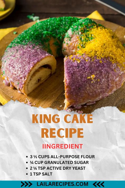 King Cake Recipe Homemade King Cake Recipe, Homemade King Cake, Easy King Cake, King Cake Recipe Easy, Cake Design For Men, King Cake Recipe, Louisiana Food, Mardi Gras King Cake, Easy Breakfast Ideas