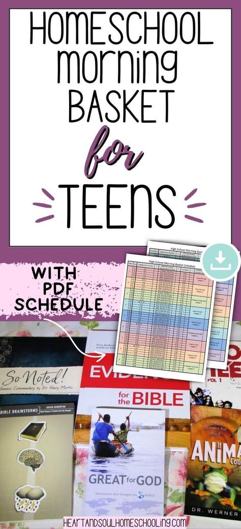 You can still have morning time with your teens and tweens. Try the High School Morning Basket from Master Books. Read our review here! via @destinyblogger Morning Baskets For Homeschool, Morning Basket Homeschool Middle School, Morning Homeschool Basket, Morning Basket Homeschool Preschool, Morning Time Basket Homeschool, Eclectic Homeschooling, Morning Baskets, Homeschool Adventures, Creation Bible