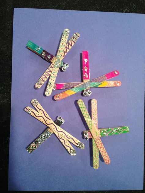 popsicle stick dragonfly craft | Crafts and Worksheets for Preschool,Toddler and Kindergarten Dragon Fly Craft, Popsicle Crafts, Girl Scout Swap, Scouts Crafts, Stick Art, Popsicle Stick Crafts, Daycare Crafts, Camping Crafts, Childrens Crafts