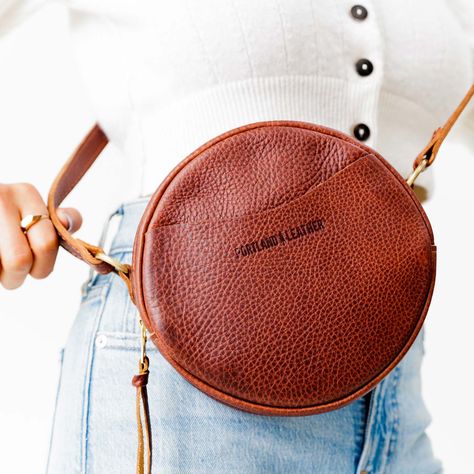 Circle Crossbody | Portland Leather Goods Portland Leather Circle Bag, Leather Circle Bag, Circle Bags, Portland Leather Goods, Circle Bag, Luxury Crossbody, Red Purses, Autumn Sales, A Perfect Circle