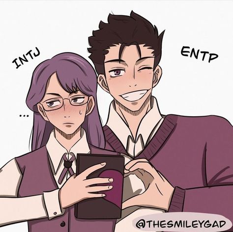 MBTI ships  -  Credit: @thesmileygad Mbti Soulmate, Intj Women Art, Entj X Entp Ship, Intj Woman Fanart, Entp Intj Relationship, Entp X Intj Relationship, Enfj And Intj, Entp X Intj Fanarts, Entj And Intj