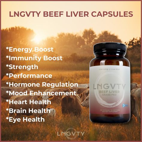 Packed with essential vitamins and minerals, our beef liver capsules are your daily dose of vitality. Feel the difference in your energy, skin, and overall wellness. 🌱 **Why Choose LNGVTY?** - Rich in Vitamin A for glowing skin - High in B12 for energy and brain function - Natural source of iron for improved stamina - Supports liver detoxification and overall health Say goodbye to synthetic supplements and hello to natural goodness. Elevate your health with the power of organ meats. 💪 #ln... Beef Liver Capsules, Liver Capsules, Source Of Iron, Organ Meats, Liver Supplements, Liver Detoxification, Liver Support, Beef Liver, Boost Energy Levels