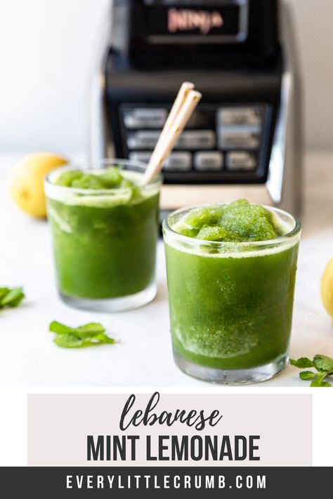 Lebanese Lemonade, Mint Lemonade Recipe, Smoothie Pops, Lemonade Smoothie, Crumb Recipe, Frozen Lemon, Mint Lemonade, Lebanese Cuisine, Orange Blossom Water