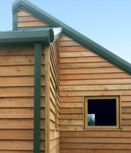 British larch sawn feather-edge cladding profile VFE2 Feather Edge Cladding, House Siding Ideas Exterior, House Appearance, Exterior Cabin, Wood Cladding Exterior, Cladding Ideas, Cladding Exterior, Garage Construction, Larch Cladding