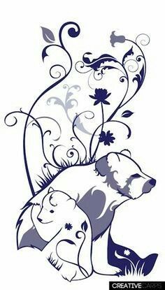 Mothers are always protective #protect #love #endlesslove Bear Cub Tattoo, Baby Bear Tattoo, Cub Tattoo, Mother Son Tattoos, Cubs Tattoo, Deer Tattoo, Bear Watercolor, Bear Tattoos, Mother Bears