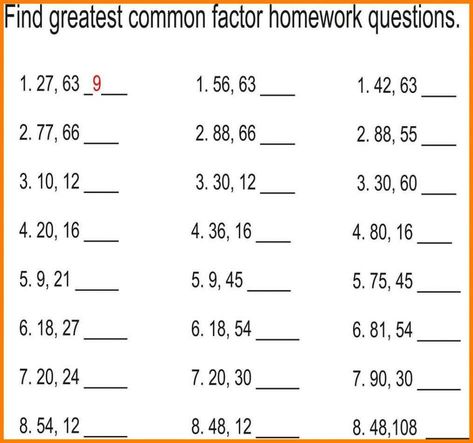 Hcf Worksheets, Prime Factorization Worksheet, Lcm And Gcf, Greatest Common Factor, Pre Algebra Worksheets, Least Common Multiple, Mental Maths, Common Multiples, Greatest Common Factors