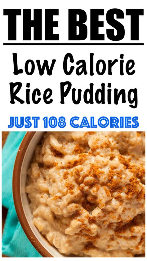 Healthy Rice Pudding Sugar Free Rice Pudding Recipe, Healthy Rice Pudding Recipe, Low Calorie Rice, Healthy Rice Pudding, Brown Rice Pudding Recipe, Rice Pudding Recipe Easy, Easy Rice Pudding, Brown Rice Pudding, Low Calorie Bread