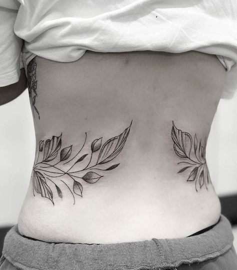 Wrap Around Stomach Tattoo, Wrap Around Waist Tattoo, Midriff Tattoo, Waist Tattoos For Women, Feather Tattoo Black, Killer Whale Tattoo, Waist Tattoo, Personality Aesthetic, Purple Butterfly Tattoo