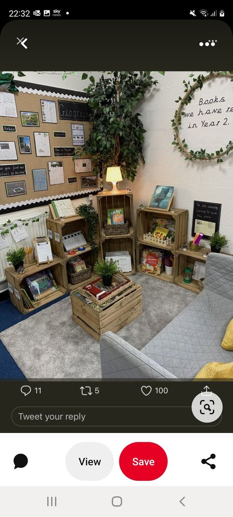 Year 6 Book Corner Ideas, Year 3 Reading Corner, Small Reading Corner Classroom, Eyfs Environment, Year 4 Classroom, Year 2 Classroom, Natural Classroom, Year 1 Classroom, Reading Corner Classroom