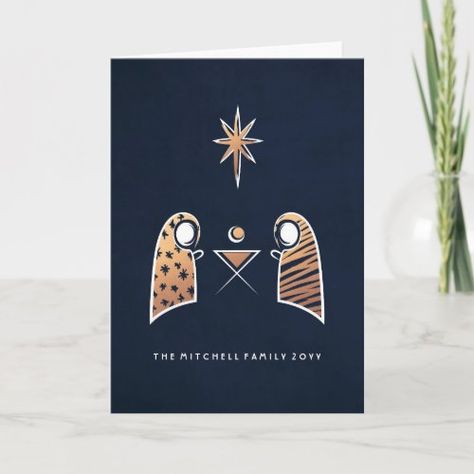 Iconic Nativity Scene Navy And Rose Gold Christmas Holiday Card #zazzle #weddinginvitations #birthdayinvitations #babyshowerinvitations #zazzleinvitations #monogram #businesscards #graduation #homedecor Navy And Rose Gold, Nativity Christmas Cards, Christian Christmas Cards, Traditional Christmas Cards, Religious Christmas Cards, Rose Gold Christmas, Religious Crafts, Christian Cards, Homemade Christmas Cards