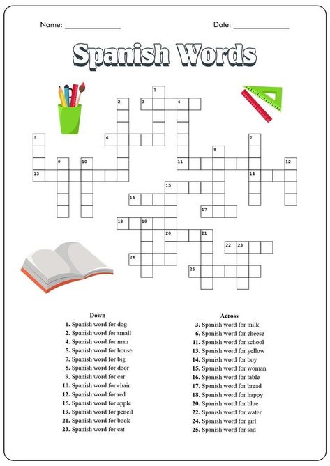 Spanish Word Search Free Printable, Spanish Class Worksheets, Spanish Activities For High School, Spanish Worksheets High School, Free Spanish Worksheets Printables, Spanish Worksheets For Kids Printables, Elementary Spanish Worksheets, Spanish Class Activities, Spanish Word Search