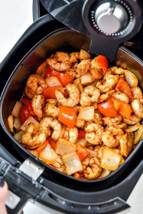 Easy Air Fryer Shrimp, Dinner Ideas Air Fryer, Cooking Raw Shrimp, Air Fryer Shrimp, Quick Dinner Ideas, Stovetop Chicken, Shrimp And Vegetables, Air Fryer Oven Recipes, Easy Air Fryer