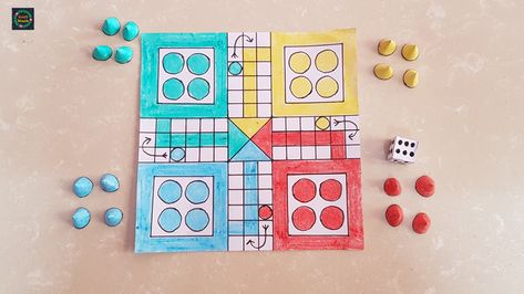 Make LUDO from 1 White Paper Sheet | LUDO GAME making at Home | Craft Stack #Ludo #PaperGame #PaperCraft #WhiteSheetCraft #A4SheetCraft #MakeBoardGame #LudoGame #PaperLudoGame #LudoGameMakingatHome Ludo Game, Homemade Board Games, King Drawing, Game Making, Board Games Diy, School Art Activities, Hair Style On Saree, Art Kits For Kids, Games Ideas