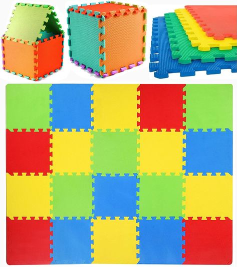 PRICES MAY VARY. 【High Quality Play Mat】 Made from soft, safe and durable EVA foam, BPA Free, Phthalate Free and Lead Free. Excellent gift for day’s care, early education, imagination, creative games, visual sensory development and hand eye coordination in baby rooms, play rooms, playgrounds, etc. 【Thick Soft Puzzle Play Mat】The thickness is 0.4 in (1cm), strong flexibility and durability. More safe for slips and falls or when your baby tries to crawl and stand up during tummy time and keep baby Visual Sensory, Interlocking Floor Mats, Foam Floor Tiles, Kids Mat, Flooring Texture, Baby Crawling, Interlocking Flooring, Puzzle Mat, Foam Flooring