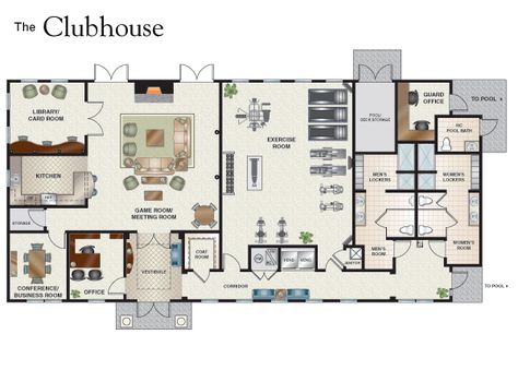 http://www.americanproperties.net/residential/newhomes/jefferson/floorplans/clubhouse.gif Apartment Clubhouse, Clubhouse Ideas, Clubhouse Design, Office Floor Plan, Small Spa, Doric Column, Apartment Checklist, Emoticons Emojis, Architecture Sketchbook