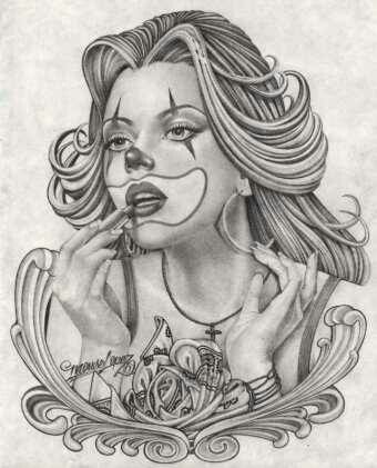 Chola makeup . Chicanas Tattoo, Prison Art, Cholo Art, Chicano Tattoos, Lowrider Art, Chicano Art Tattoos, Chicano Drawings, Mask Tattoo, Desenho Tattoo