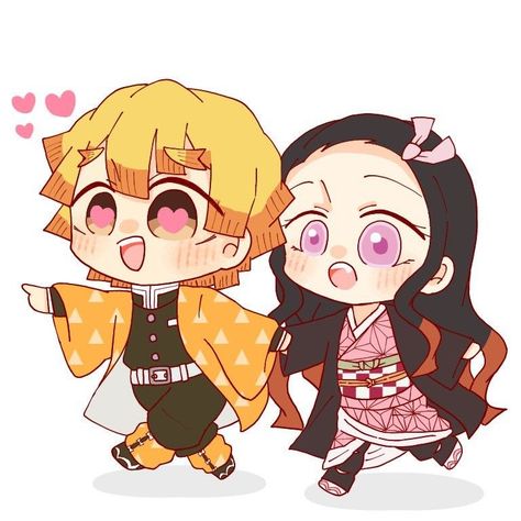 Zenitsu x Nezuko ♡♥💕 Que kawaii (970) Zenitsu And Nezuko, Nezuko And Zenitsu, Cute Anime Profile, Chibi Pfp, Zenitsu X Nezuko, Anime Template, Chibi Wallpaper, Anime Head, Chibi Characters