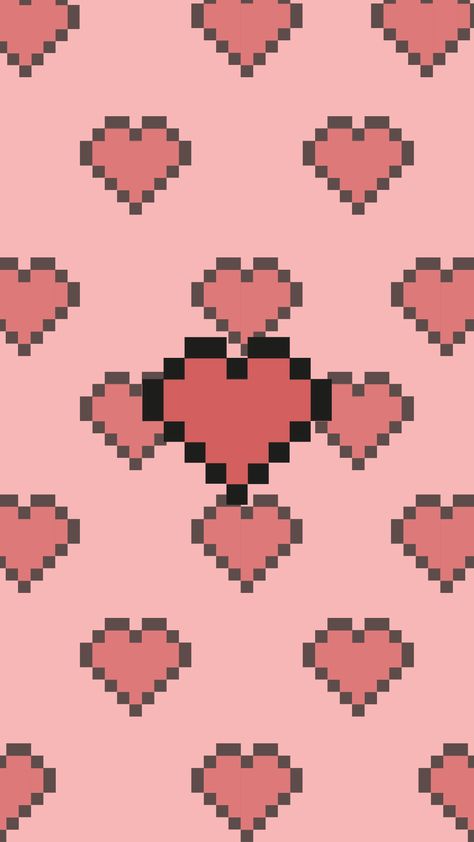 Minecraft Heart Wallpaper, Pixel Heart Wallpaper, Pixel Heart, Heart Wallpaper, Wallpaper Iphone Cute, Phone Wallpapers, Kirby, Wallpaper Iphone, Strawberries